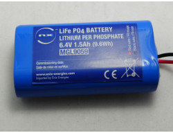 batterie LiFePO4 6.4 volts 1.5 ampère/heure MGL9059