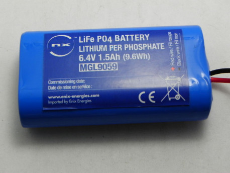 batterie LiFePO4 6.4 volts 1.5 ampère/heure MGL9059