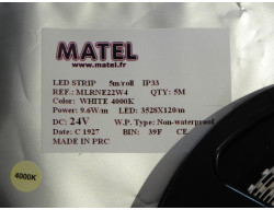ruban led blanc 4000K 24v