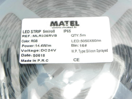 ruban led RVB 24v IP65 5m