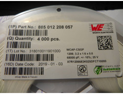 condensateur cms 68nF format 1206 25 volts 10%