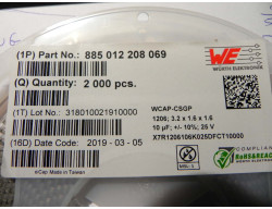 condensateur cms 10uF format 1206 25 volts 10%