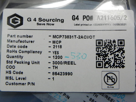 MCP73831T-2A CI/OT circuit cms charge batterie Li-ion/Li-Polymère 4.2 volts